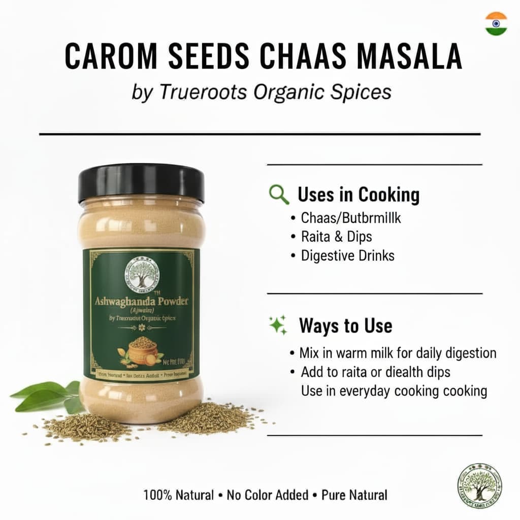 Trueroots Organic Spices Natural Spices Carom Seeds Chaas Masala Powder | Ajwain Chaas Mix | No Additives