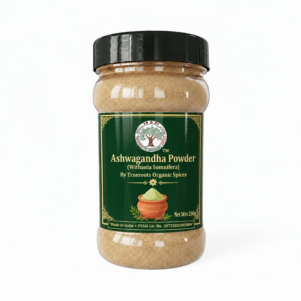 Trueroots Organic Spices Ashwagandha Powder Jar