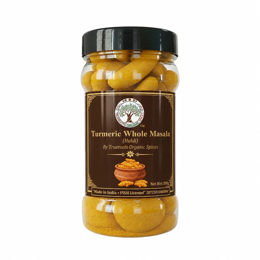 Trueroots Organic Spices Turmeric Whole Masala Haldi Jar