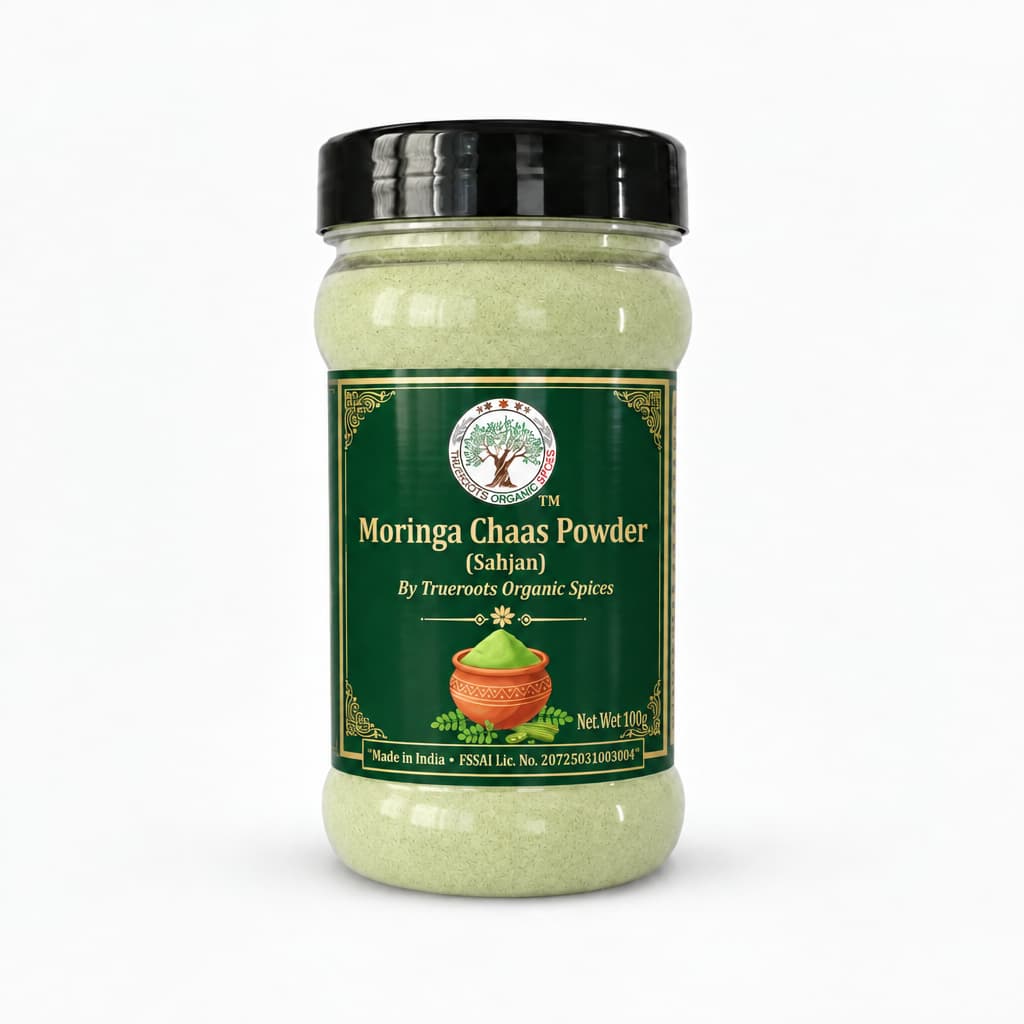 Trueroots Organic Spices Moringa Chaas Powder Sahjan Jar - Buttermilk Seasoning Blend