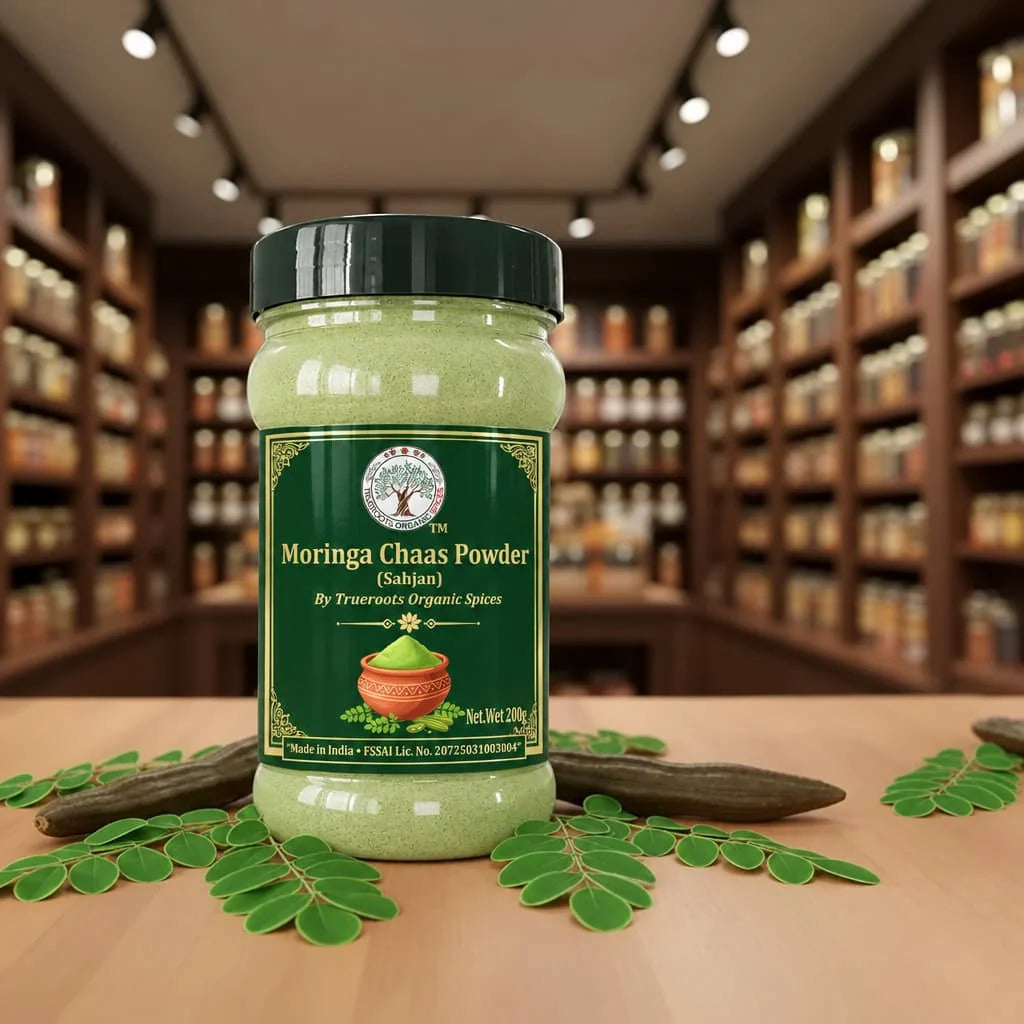 Trueroots Organic Spices Moringa Chaas Powder Sahjan Jar - Buttermilk Seasoning Blend