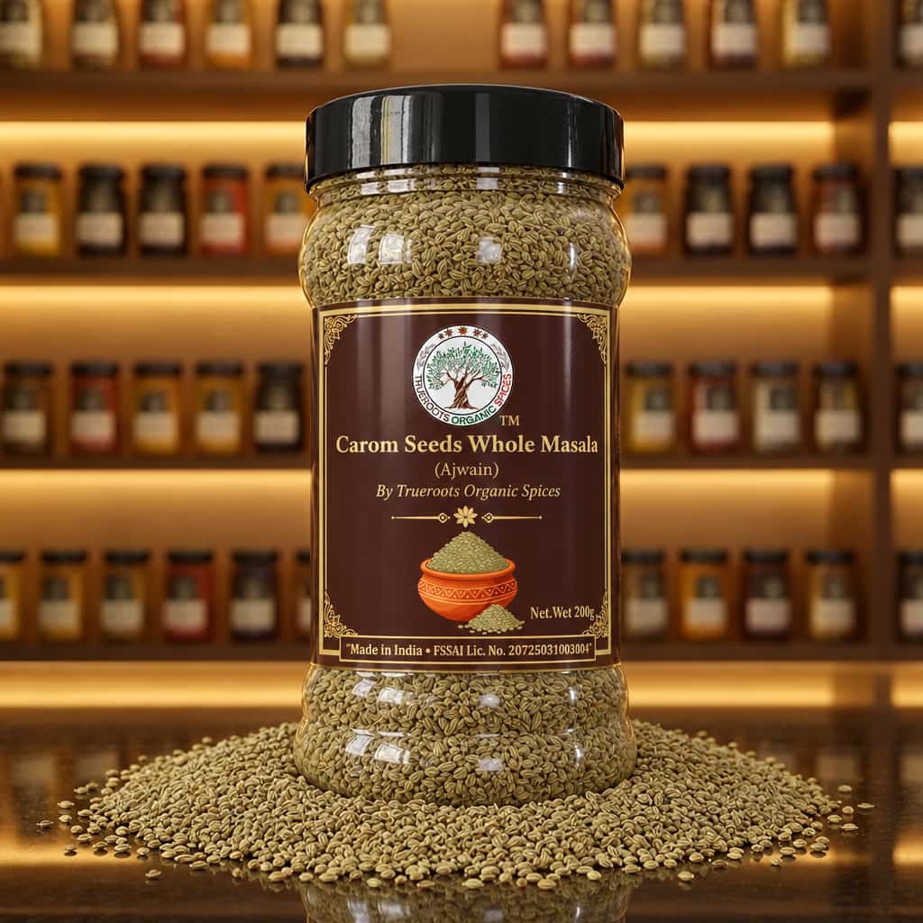 Trueroots Organic Spices Carom Seeds Whole Masala Ajwain Jar