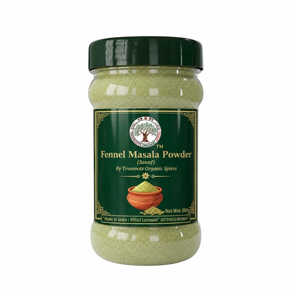 Trueroots Organic Spices Fennel Masala Powder Saunf Jar