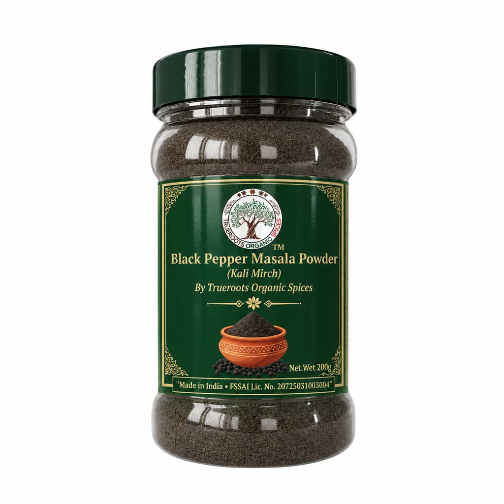 Trueroots Organic Spices Black Pepper Masala Powder Kali Mirch Jar