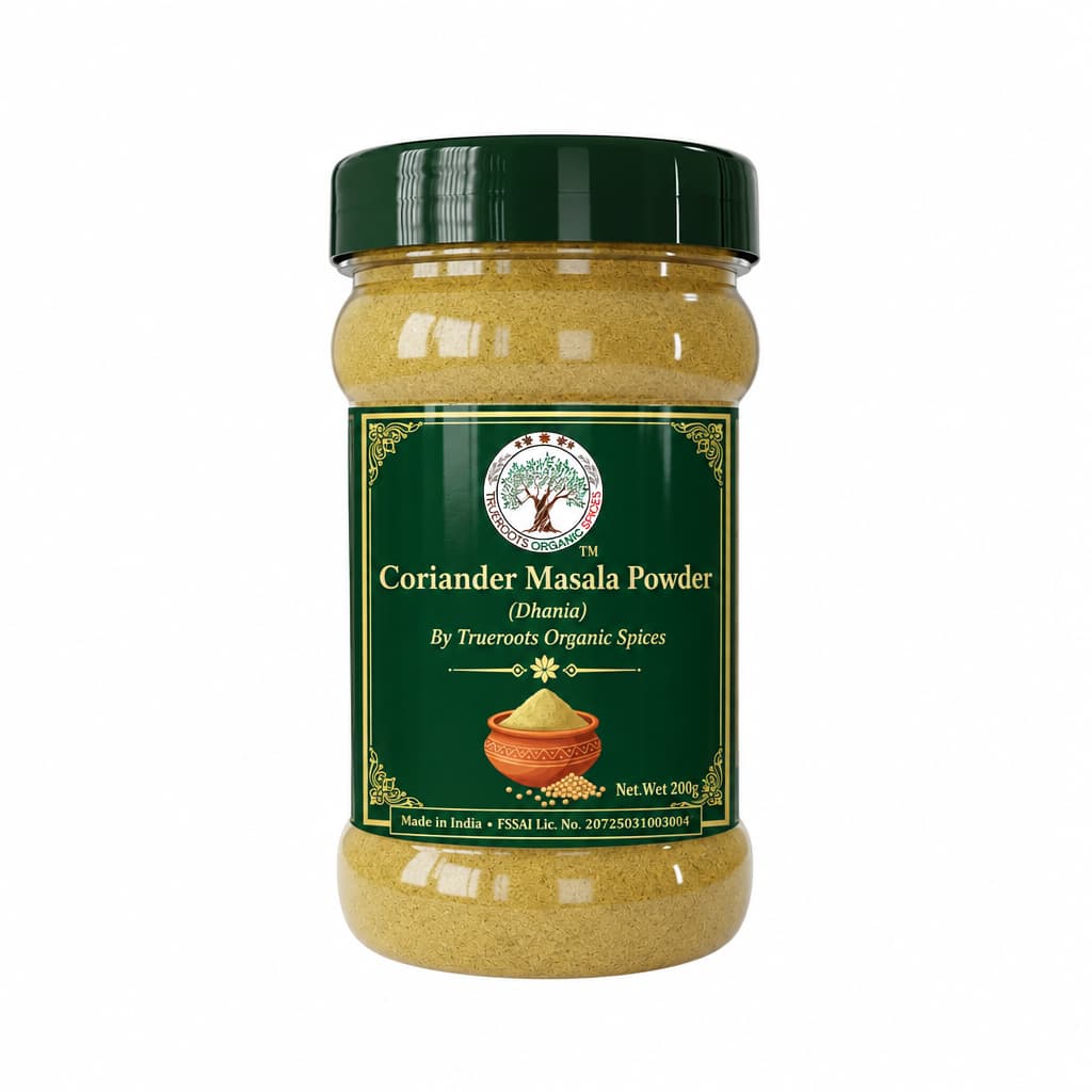 Trueroots Organic Spices Coriander Masala Powder Dhania Jar
