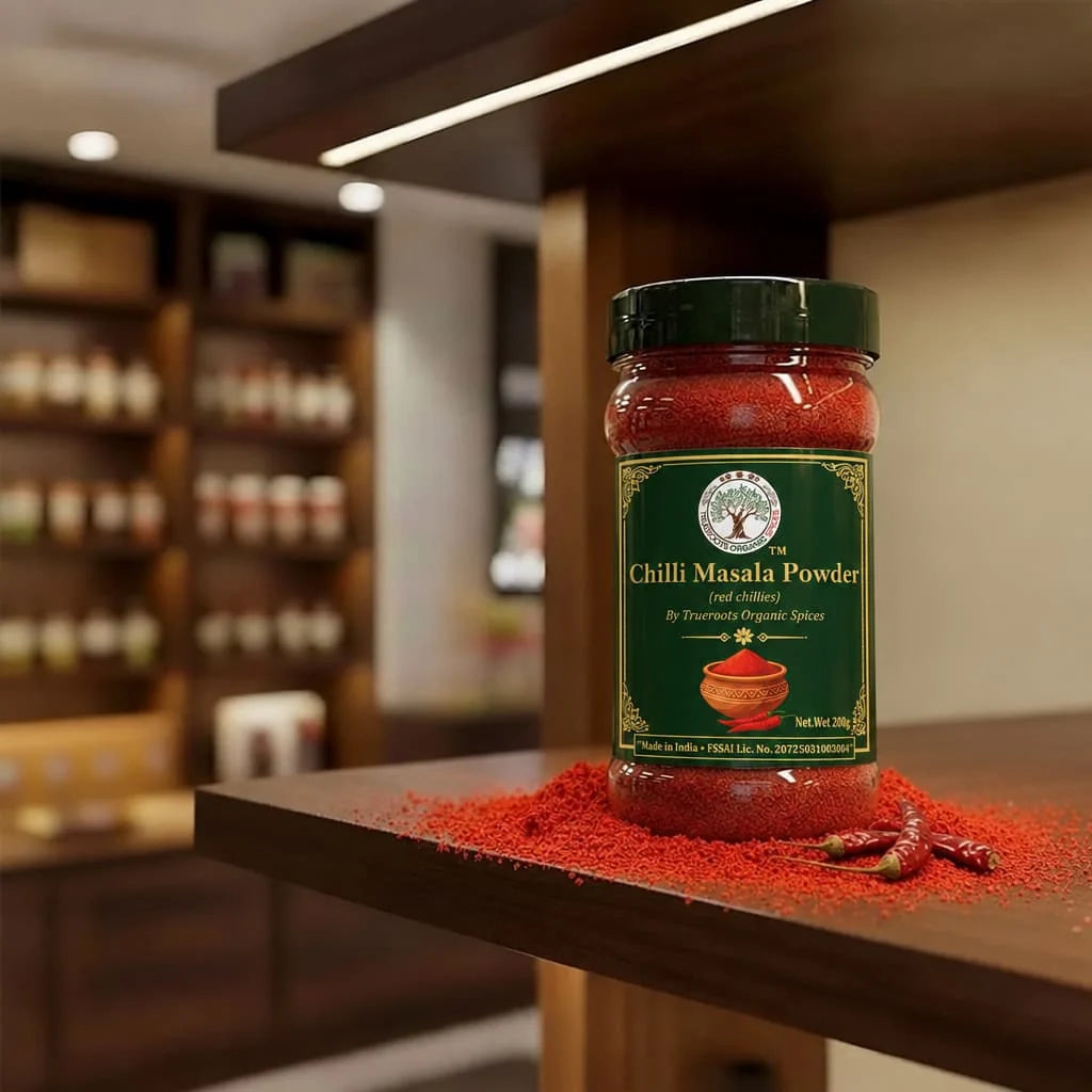 Trueroots Organic Spices Chilli Masala Powder Red Chillies Jar