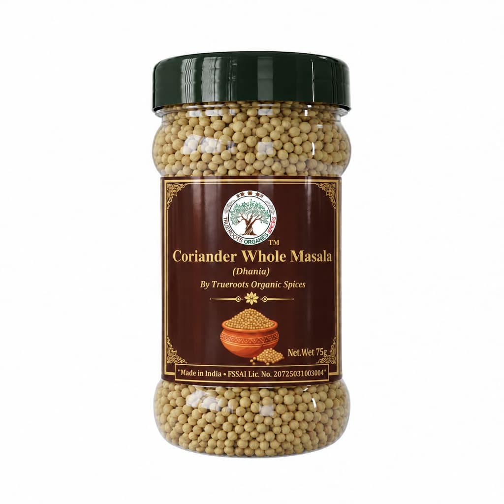 Trueroots Organic Spices Coriander Whole Masala Dhania Jar