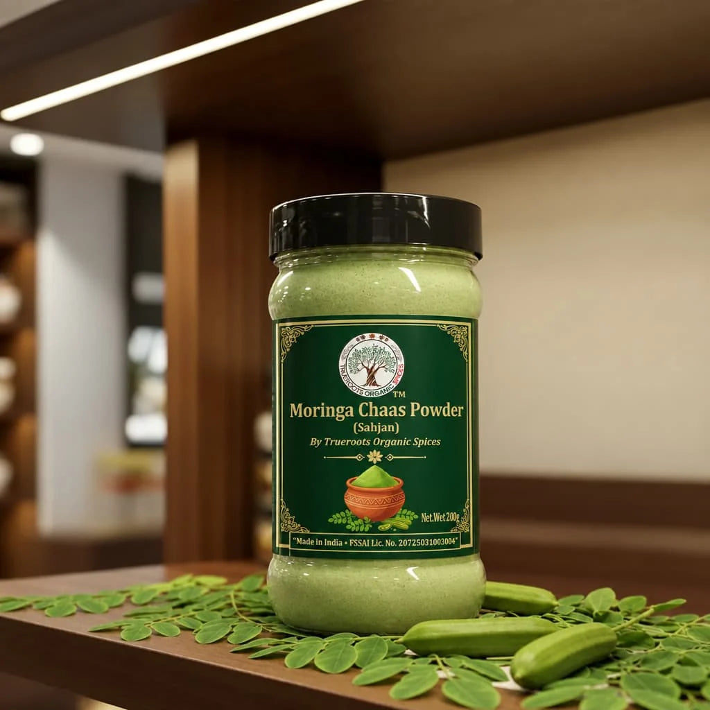 Trueroots Organic Spices Moringa Chaas Powder Sahjan Jar - Buttermilk Seasoning Blend