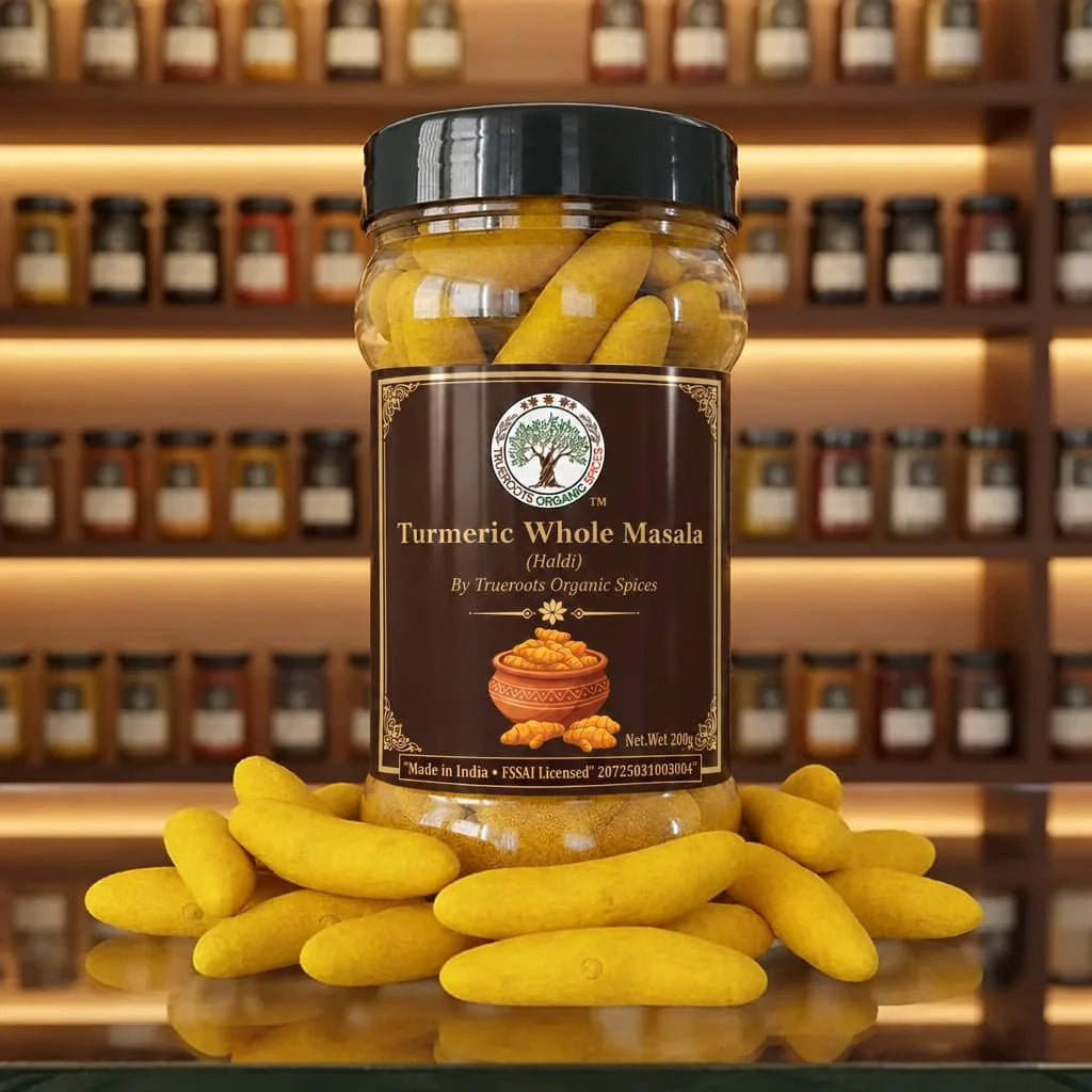 Trueroots Organic Spices Turmeric Whole Masala Haldi Jar