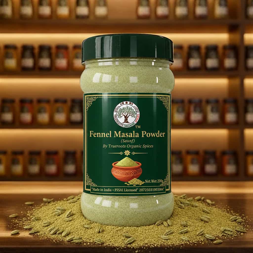 Trueroots Organic Spices Fennel Masala Powder Saunf Jar