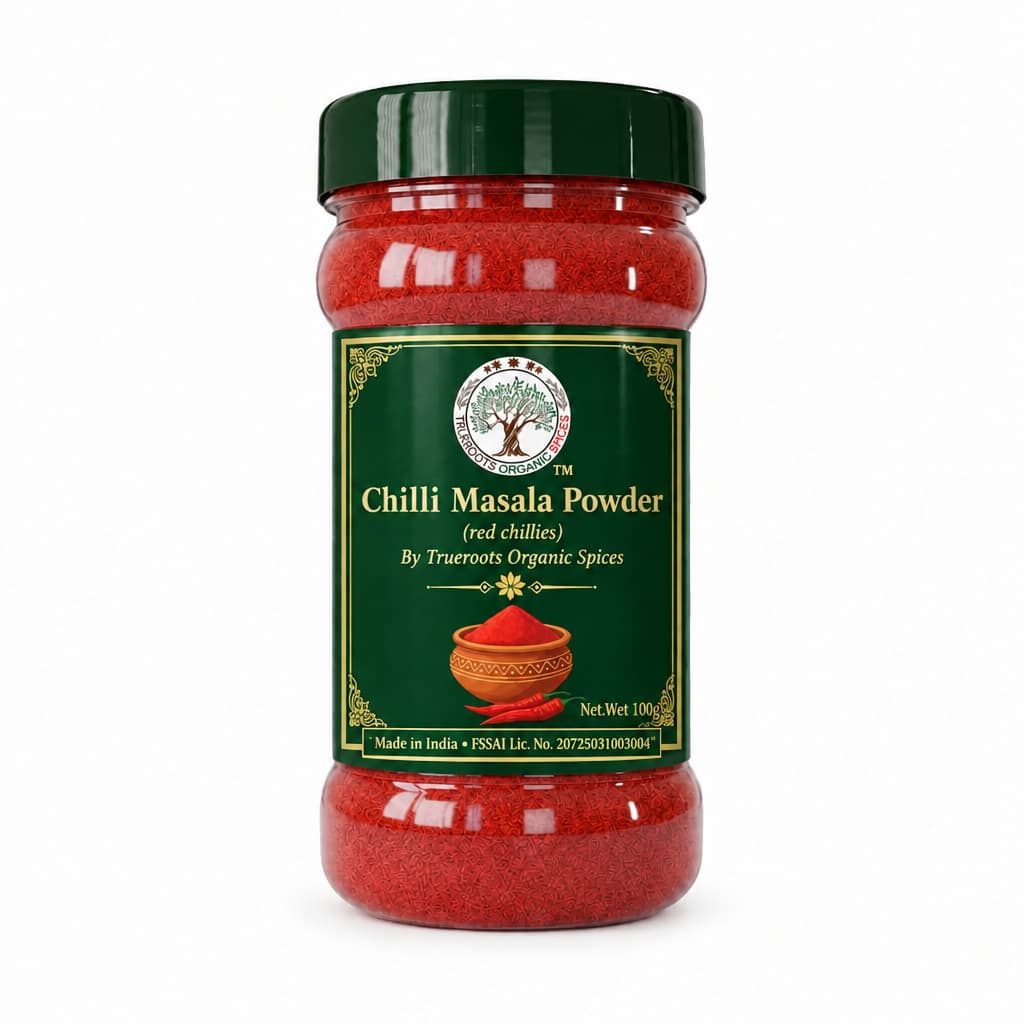 Trueroots Organic Spices Chilli Masala Powder Red Chillies Jar