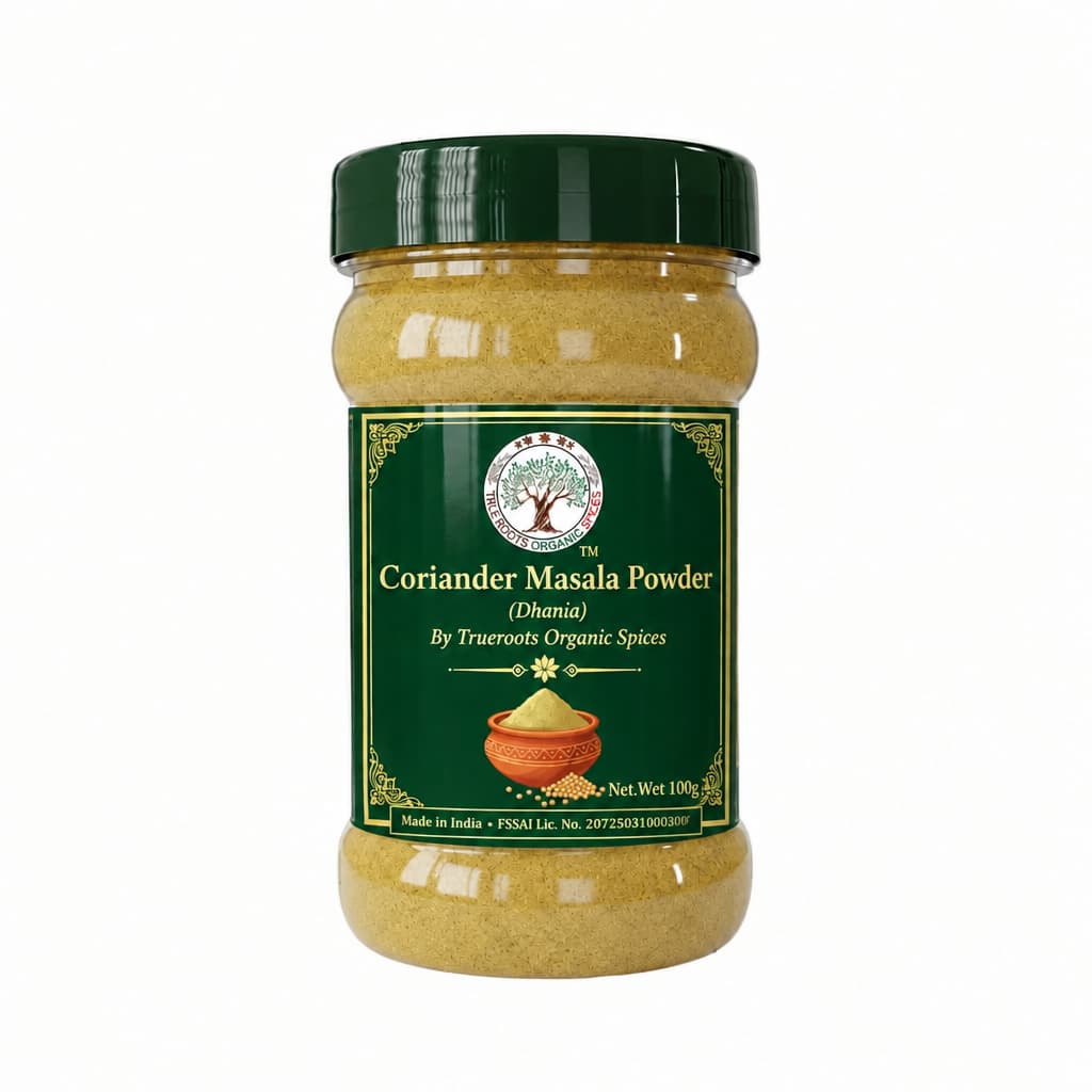 Trueroots Organic Spices Coriander Masala Powder Dhania Jar