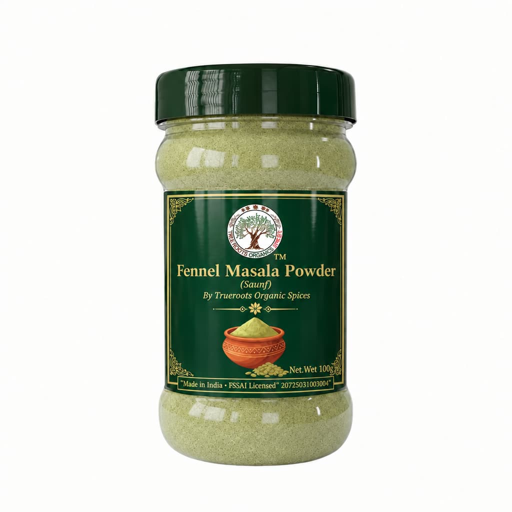 Trueroots Organic Spices Fennel Masala Powder Saunf Jar