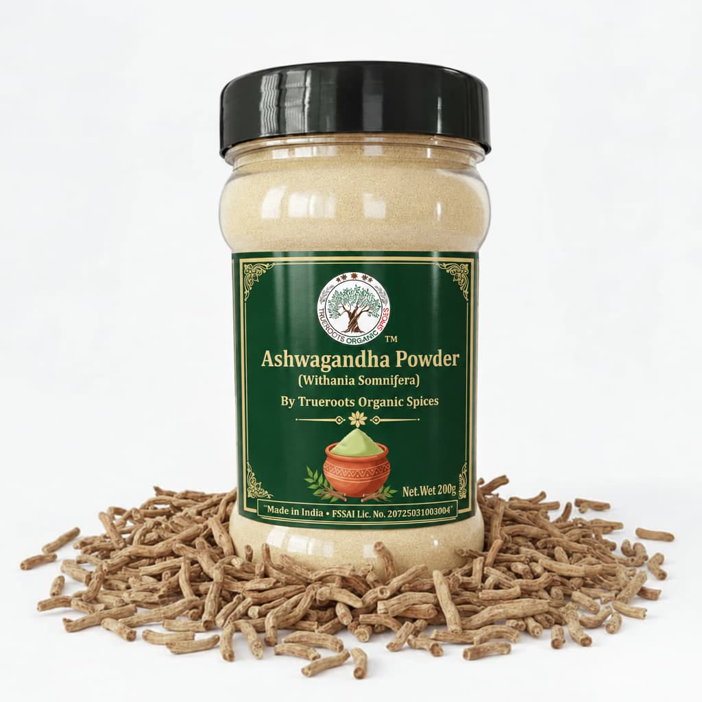 Trueroots Organic Spices Ashwagandha Powder Jar