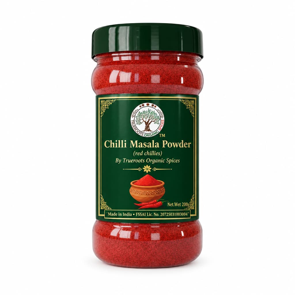 Trueroots Organic Spices Chilli Masala Powder Red Chillies Jar