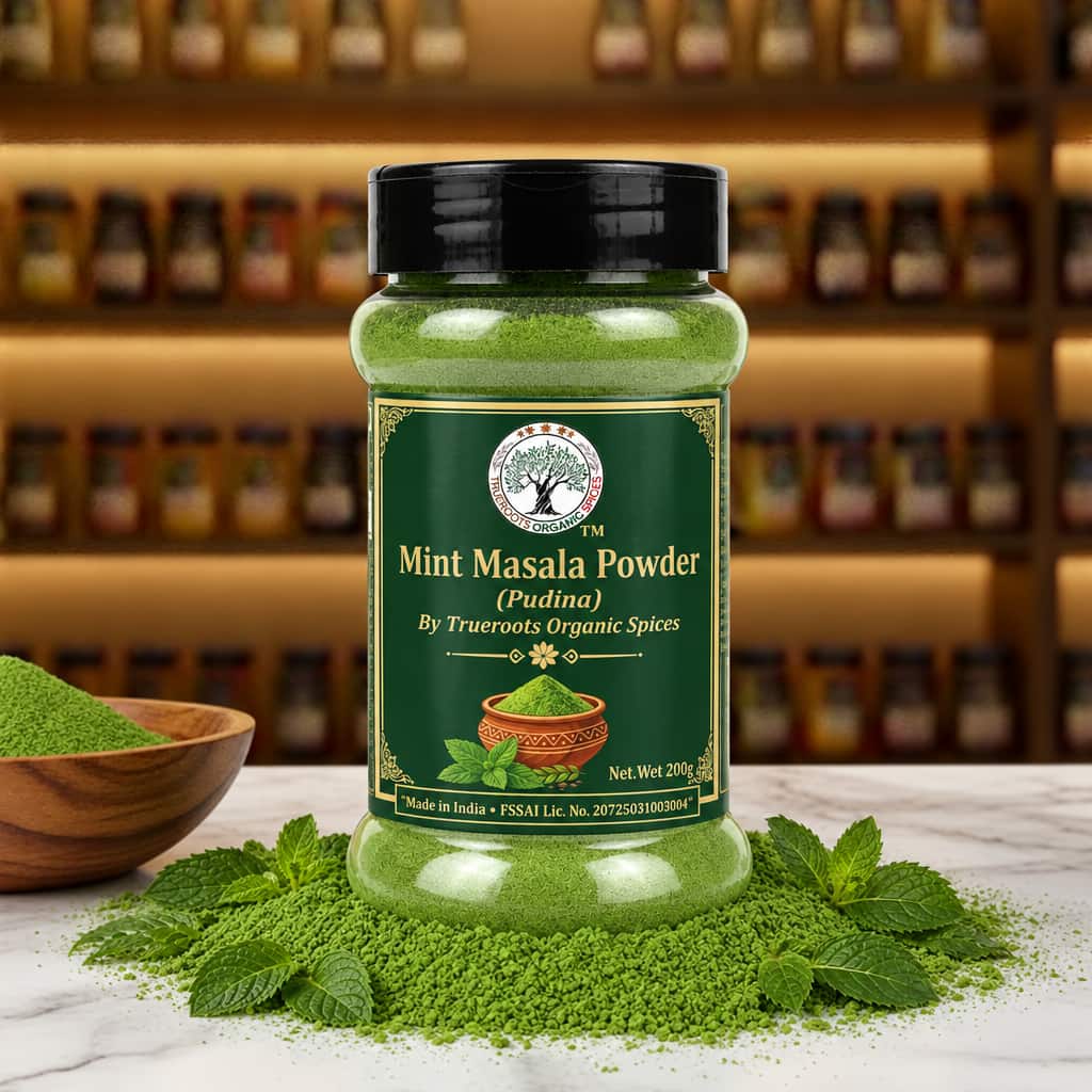 Trueroots Organic Spices Mint Masala Powder Pudina Jar