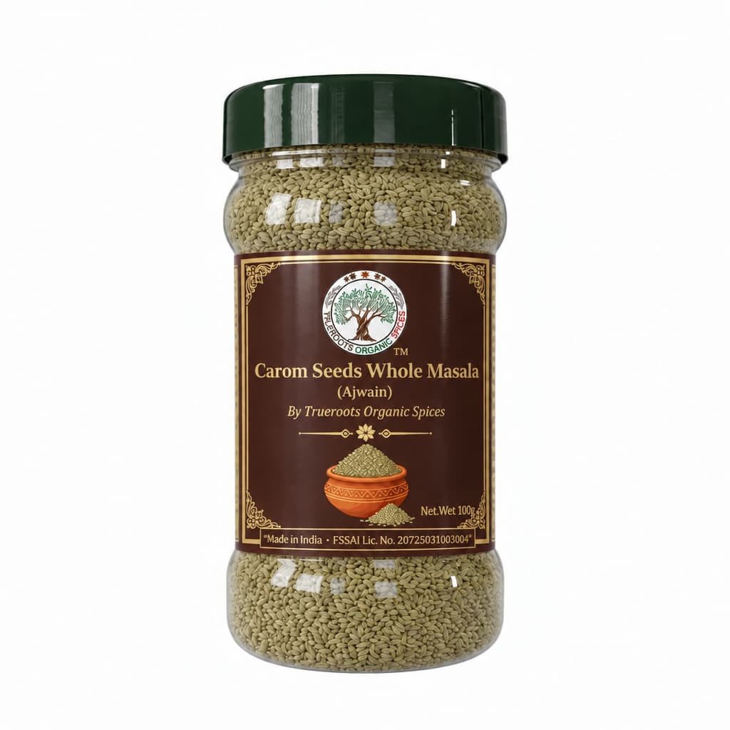 Trueroots Organic Spices Carom Seeds Whole Masala Ajwain Jar