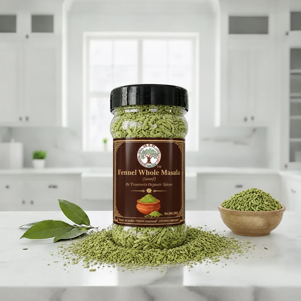Trueroots Organic Spices Fennel Whole Masala Saunf Jar