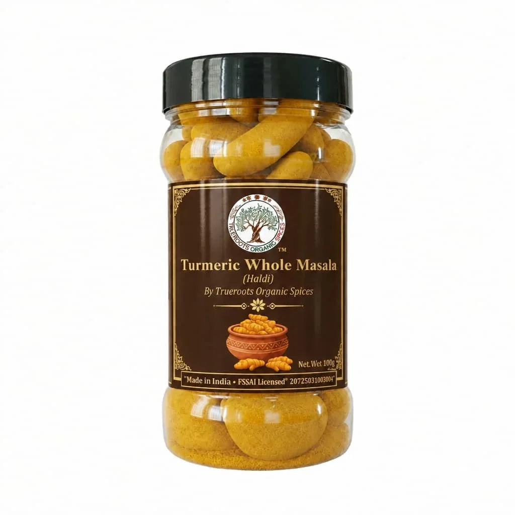 Trueroots Organic Spices Turmeric Whole Masala Haldi Jar