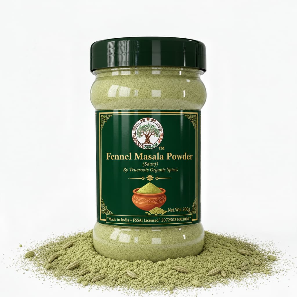 Trueroots Organic Spices Fennel Masala Powder Saunf Jar