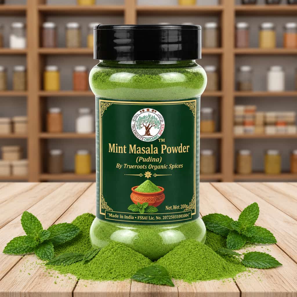 Trueroots Organic Spices Mint Masala Powder Pudina Jar