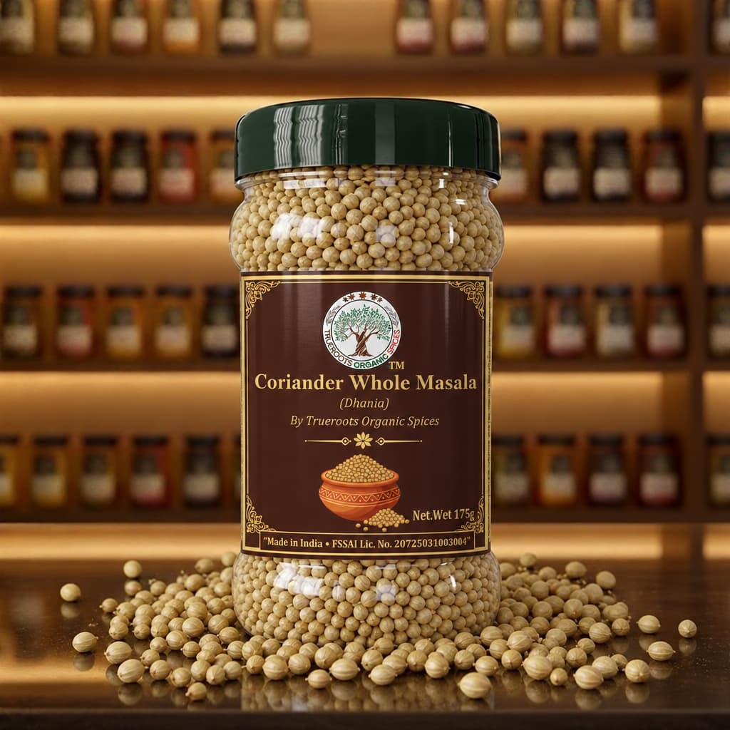 Trueroots Organic Spices Coriander Whole Masala Dhania Jar