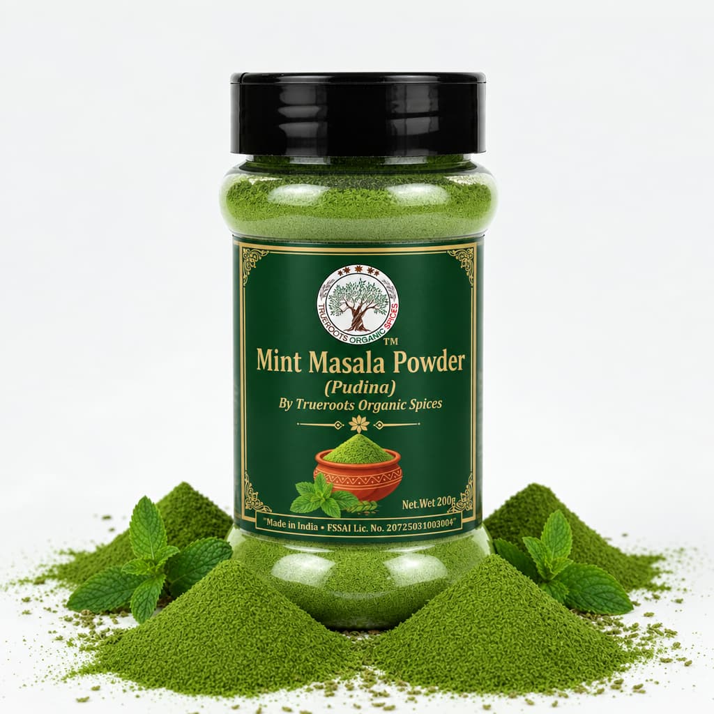 Trueroots Organic Spices Mint Masala Powder Pudina Jar