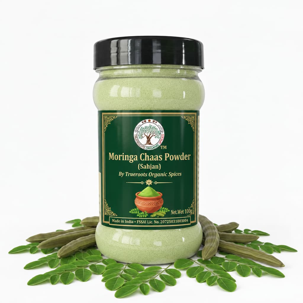 Trueroots Organic Spices Moringa Chaas Powder Sahjan Jar - Buttermilk Seasoning Blend