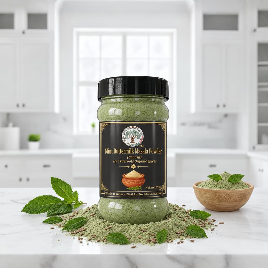 Trueroots Organic Spices Mint Buttermilk Masala Powder Chaash Jar