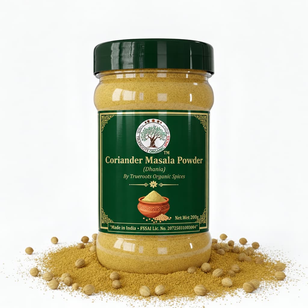 Trueroots Organic Spices Coriander Masala Powder Dhania Jar