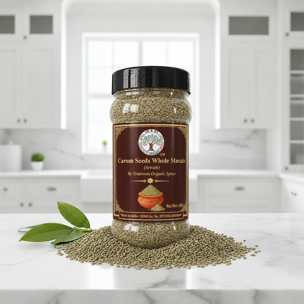 Trueroots Organic Spices Carom Seeds Whole Masala Ajwain Jar