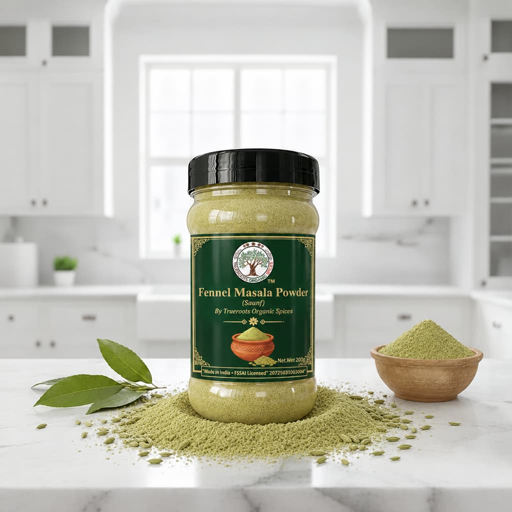 Trueroots Organic Spices Fennel Masala Powder Saunf Jar