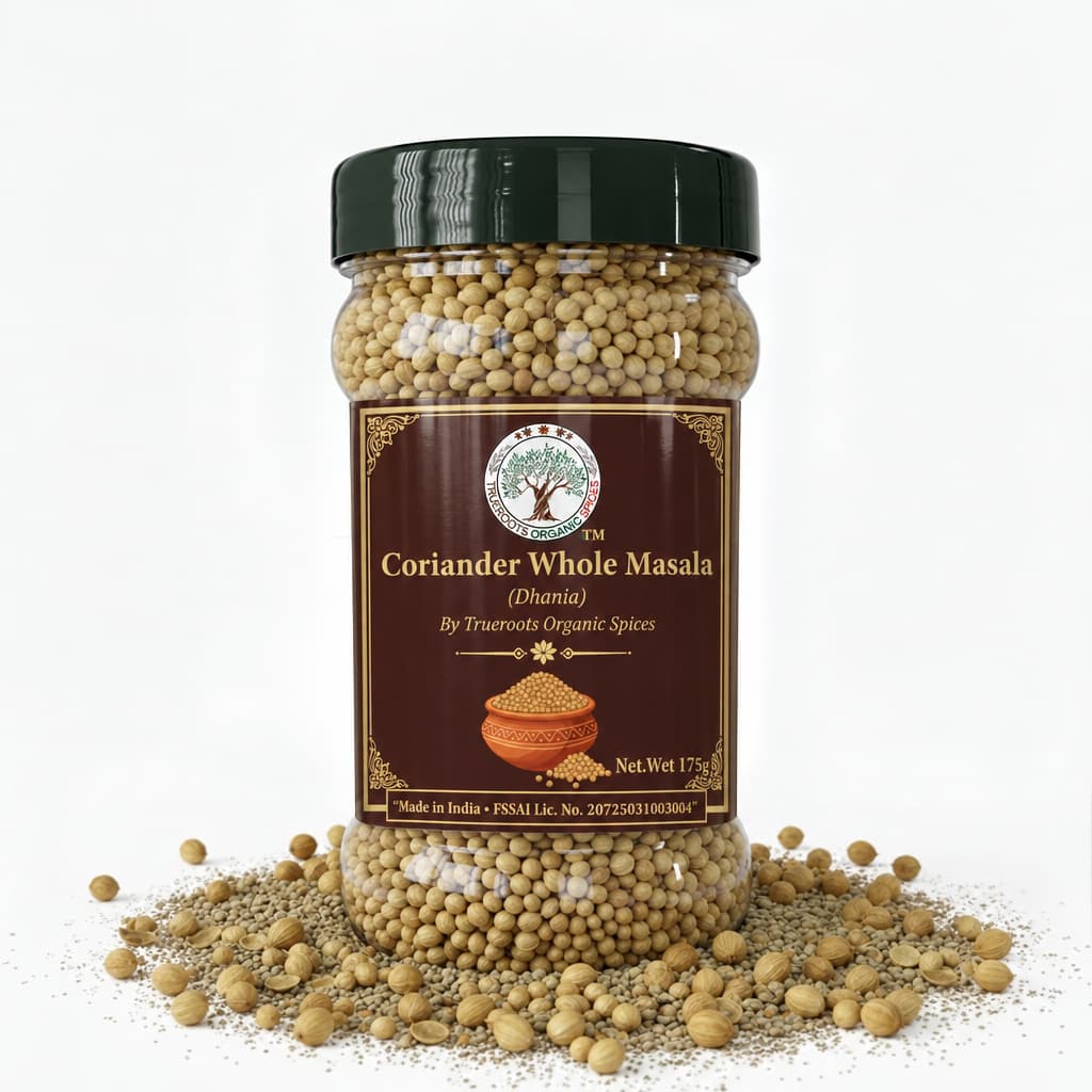 Trueroots Organic Spices Coriander Whole Masala Dhania Jar