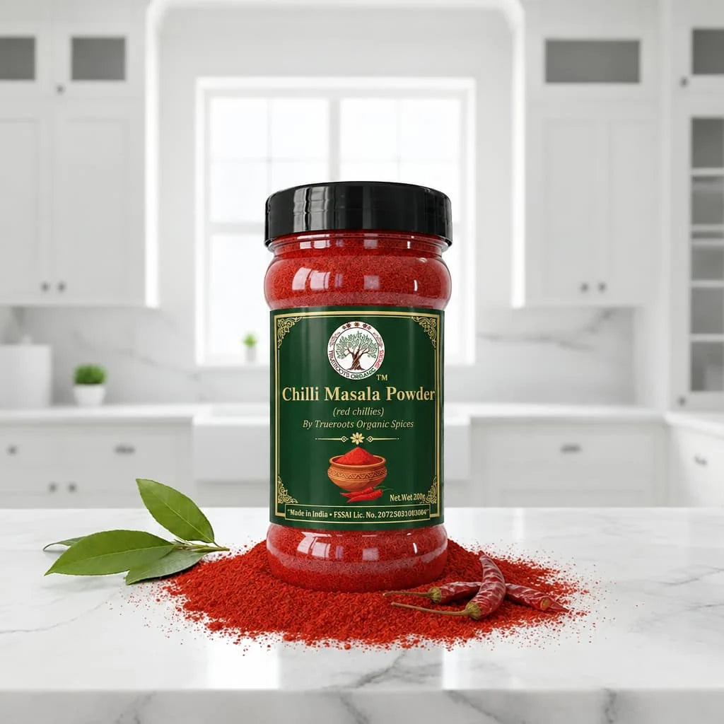 Trueroots Organic Spices Chilli Masala Powder Red Chillies Jar