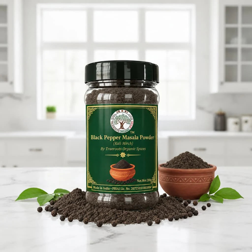 Trueroots Organic Spices Black Pepper Masala Powder Kali Mirch Jar