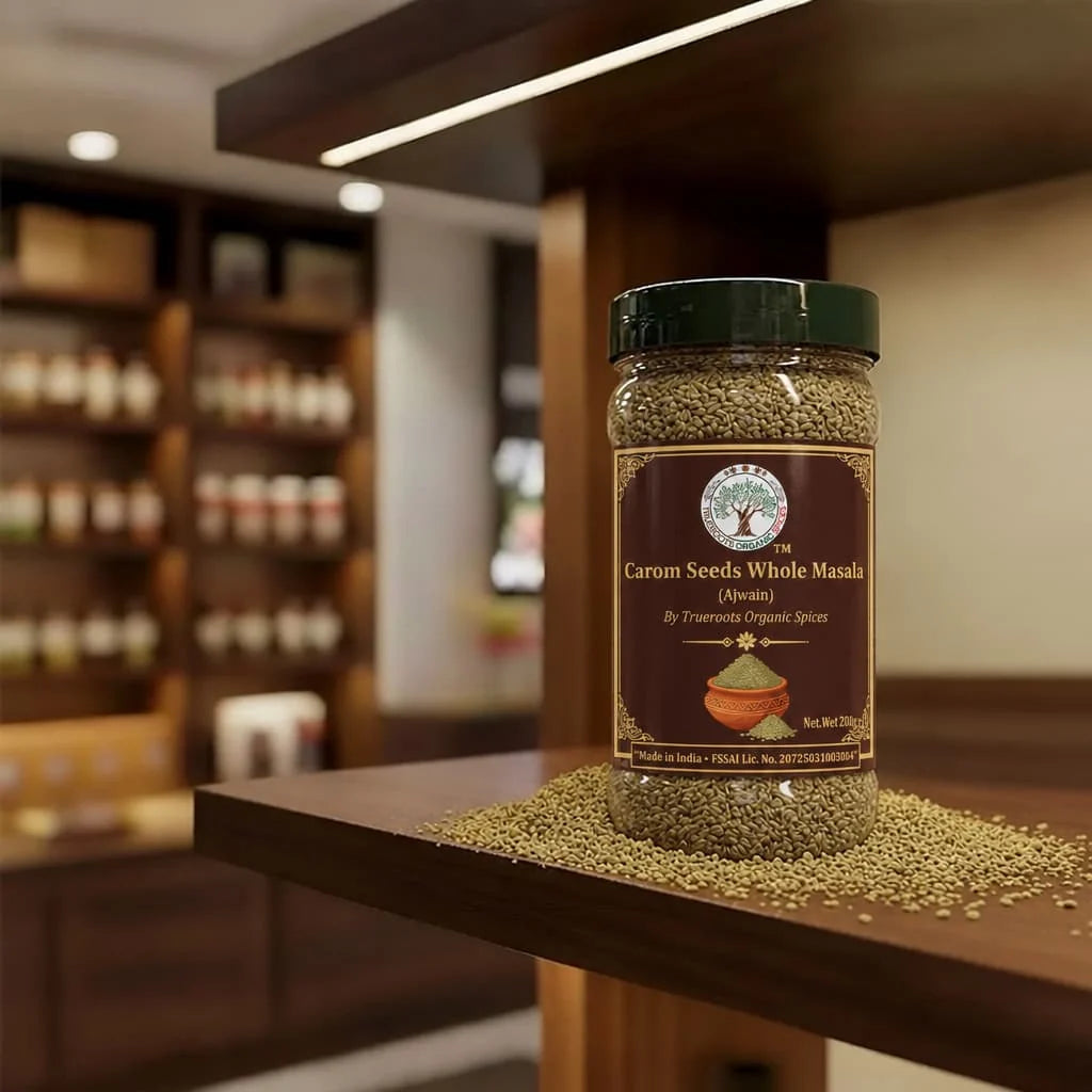 Trueroots Organic Spices Carom Seeds Whole Masala Ajwain Jar