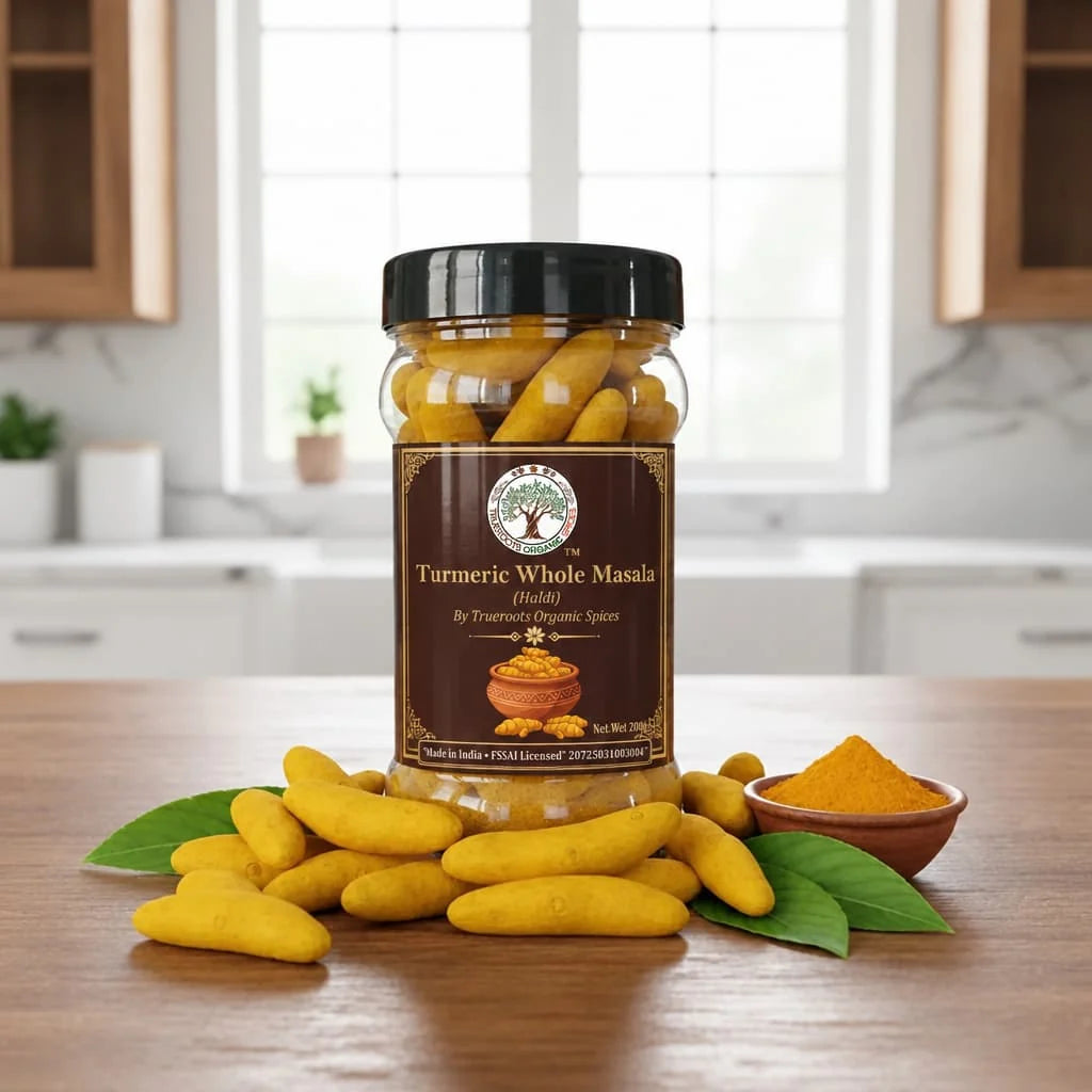 Trueroots Organic Spices Turmeric Whole Masala Haldi Jar