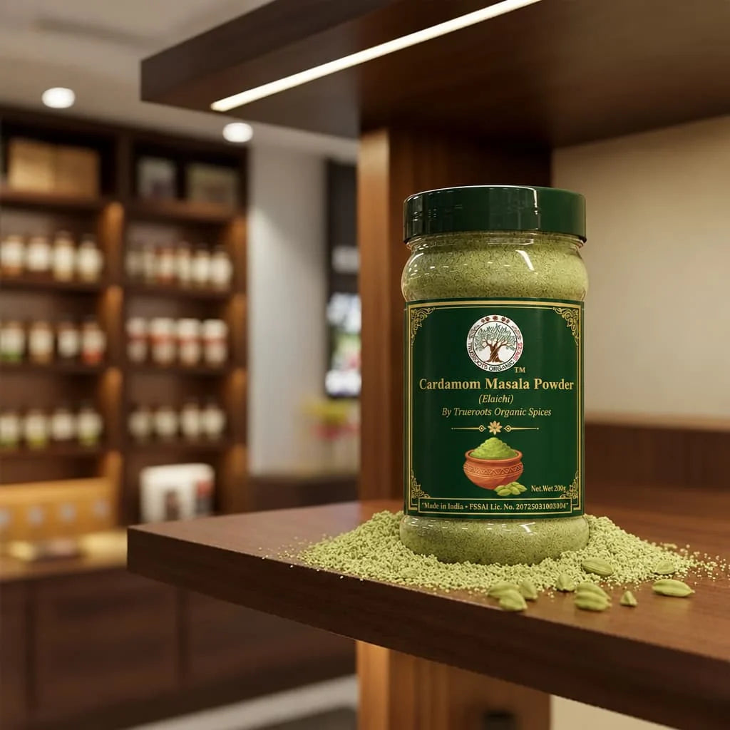 Trueroots Organic Spices Cardamom Masala Powder Elaichi Jar