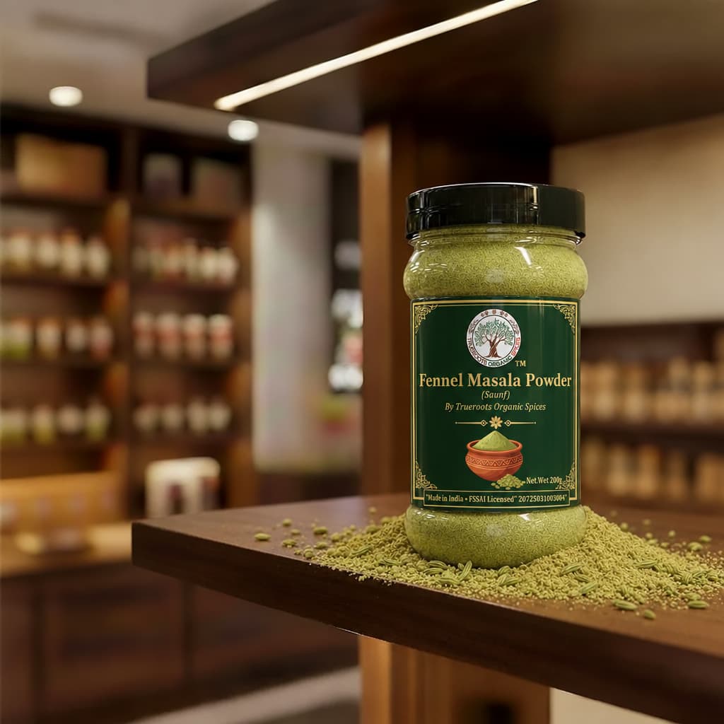 Trueroots Organic Spices Fennel Masala Powder Saunf Jar