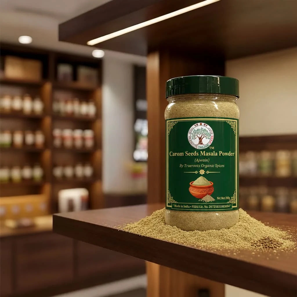 Trueroots Organic Spices Carom Seeds Masala Powder Ajwain Jar