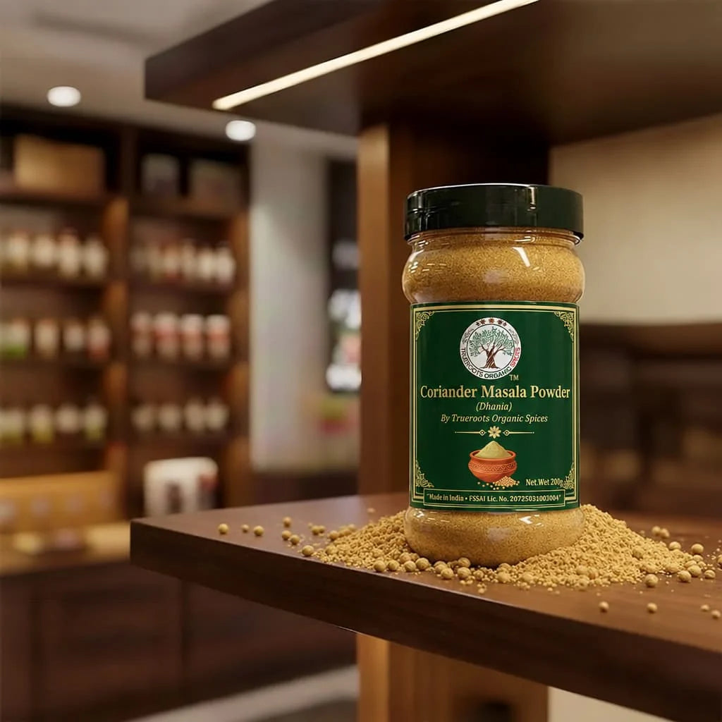 Trueroots Organic Spices Coriander Masala Powder Dhania Jar